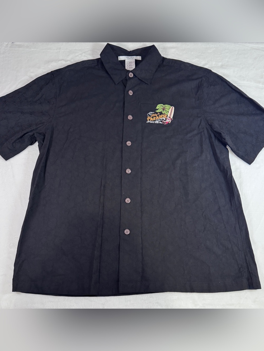 Disney Parks Mickey in Paradise Hawaiian Camp Shirt Men’s Large Black